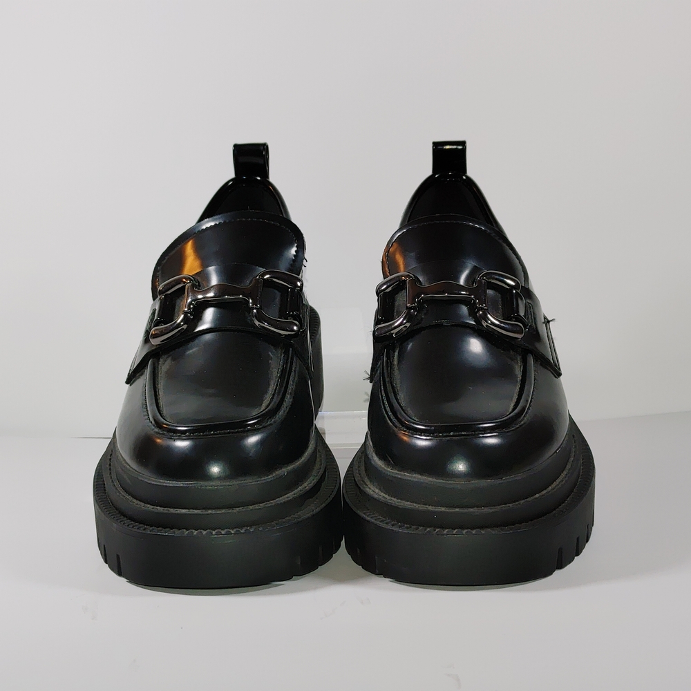 Madden Girl Black Patent Platform Loafers - Picture 6 of 14